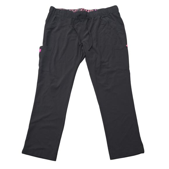 Healing Hands Black Jogger Scrubs Large Pocket Super Soft Pants - Picture 1 of 7